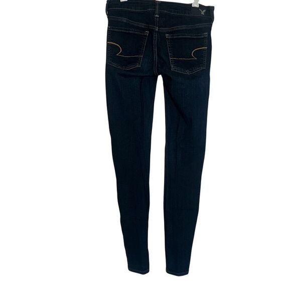 American Eagle Dark Wash Mid Rise Super Stretch Denim Jegging Ladies Size 4 - Picture 6 of 12